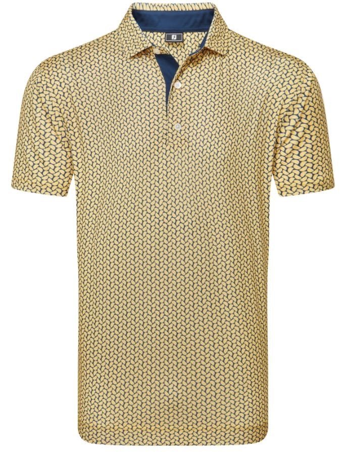 FootJoy Citrus Print Lisle pánske polo, taxi/navy