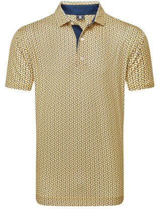 FootJoy Citrus Print Lisle pánske polo, taxi/navy