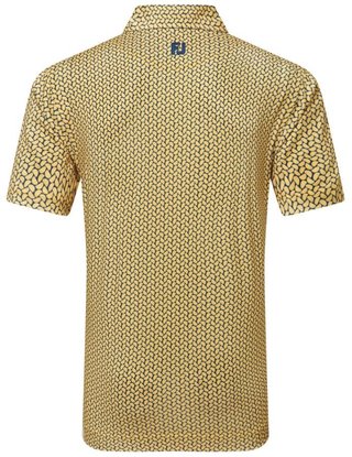 FootJoy Citrus Print Lisle pánske polo, taxi/navy