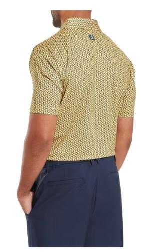 FootJoy Citrus Print Lisle pánske polo, taxi/navy