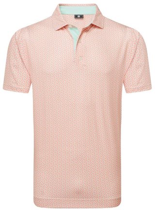 FootJoy Citrus Print Lisle pánske polo, orange/pistachio