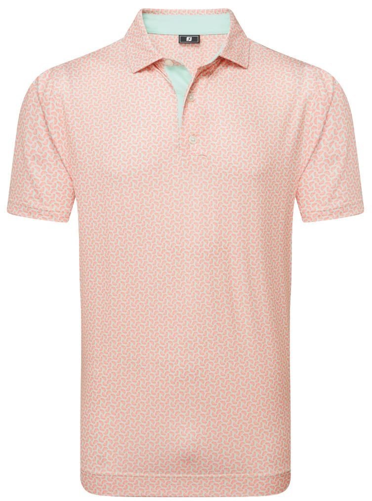FootJoy Citrus Print Lisle pánske polo, orange/pistachio