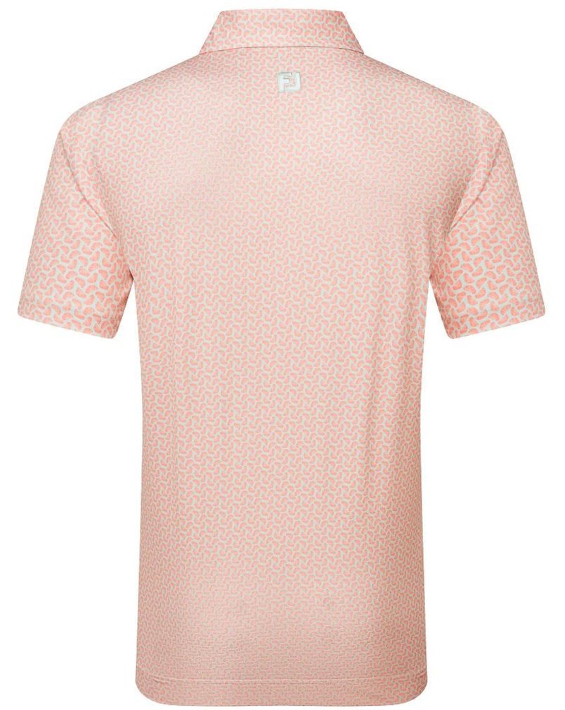FootJoy Citrus Print Lisle pánske polo, orange/pistachio