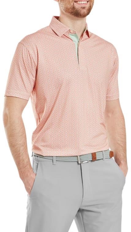 FootJoy Citrus Print Lisle pánske polo, orange/pistachio