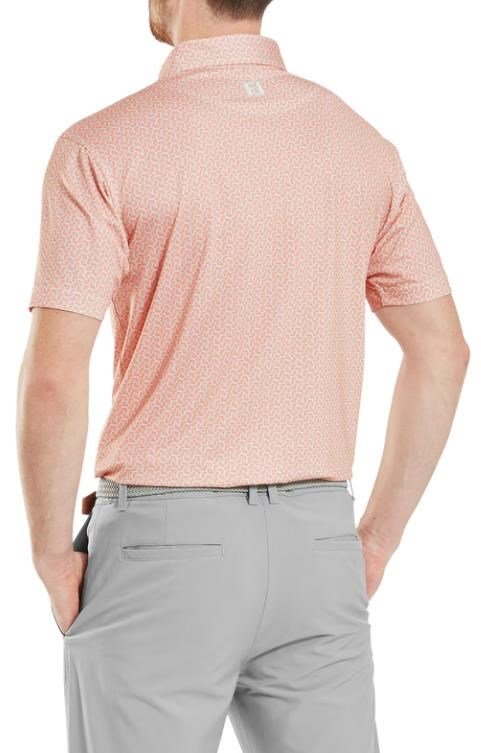 FootJoy Citrus Print Lisle pánske polo, orange/pistachio