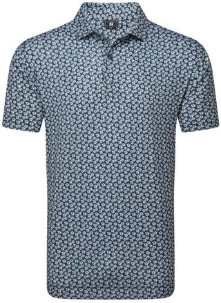 FootJoy Floral Sketch Print Lisle pánske polo, white/navy