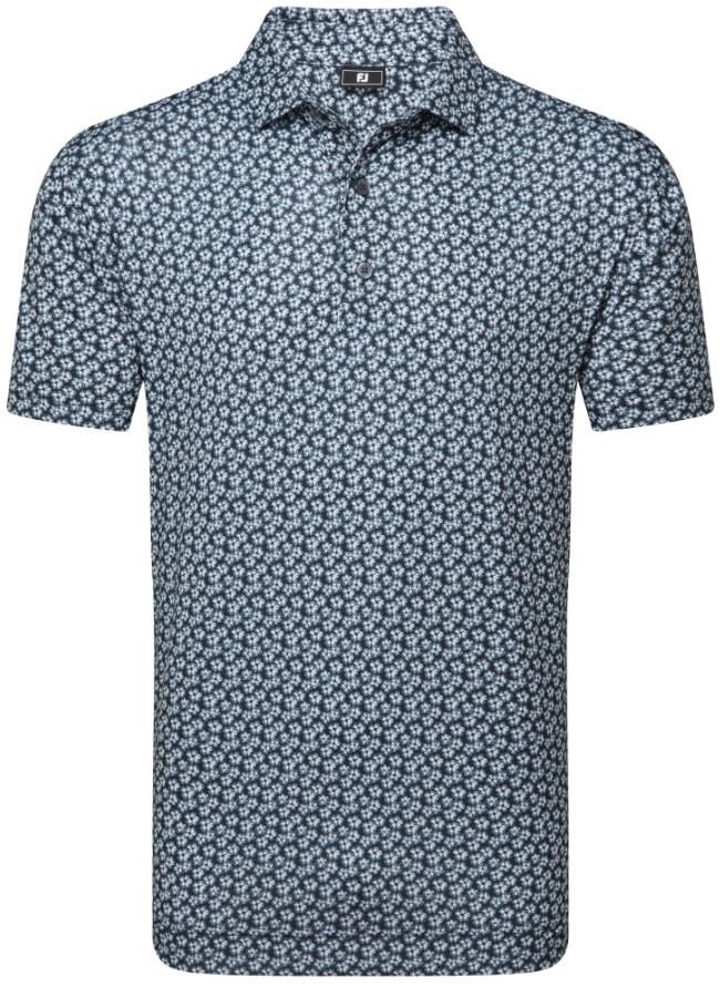 FootJoy Floral Sketch Print Lisle pánske polo, white/navy