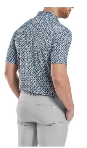 FootJoy Floral Sketch Print Lisle pánske polo, white/navy
