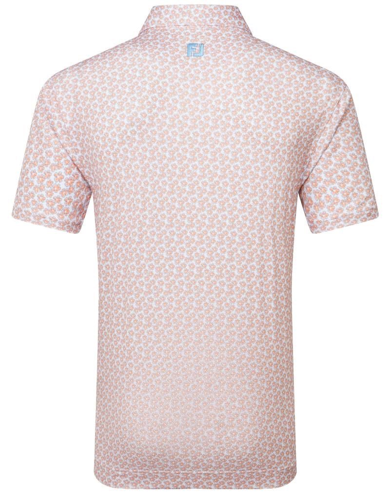 FootJoy Floral Sketch Print Lisle pánske polo, oranžové/biele