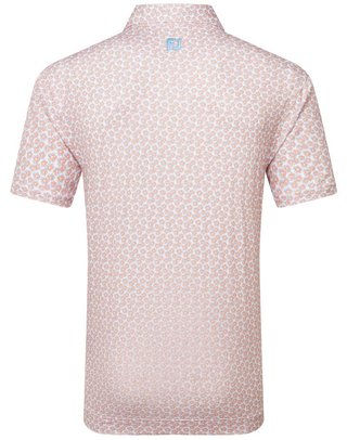 FootJoy Floral Sketch Print Lisle pánske polo, oranžové/biele