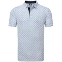 FootJoy Figure Print Lisle pánske polo, biela/navy