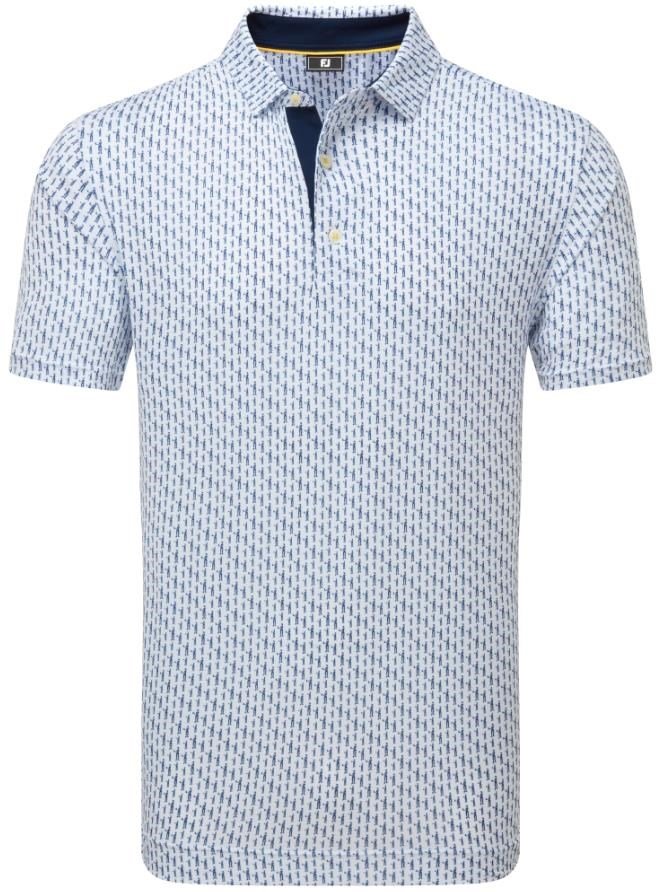FootJoy Figure Print Lisle pánske polo, biela/navy