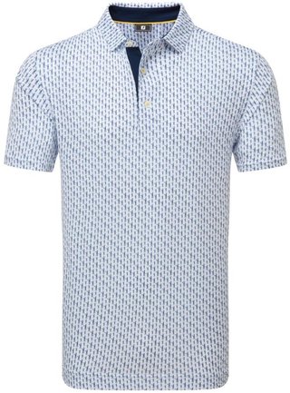 FootJoy Figure Print Lisle pánske polo, biela/navy