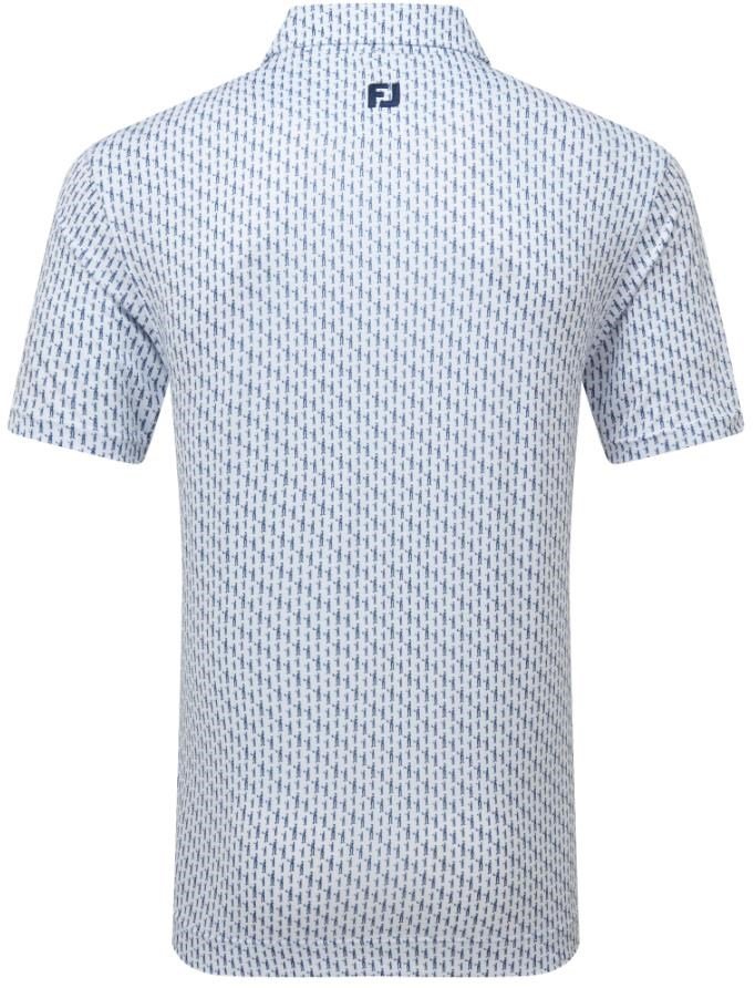 FootJoy Figure Print Lisle pánske polo, biela/navy