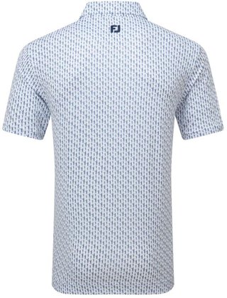 FootJoy Figure Print Lisle pánske polo, biela/navy