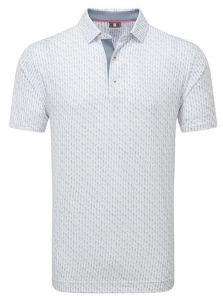 FootJoy Figure Print Lisle pánske polo, white/flint