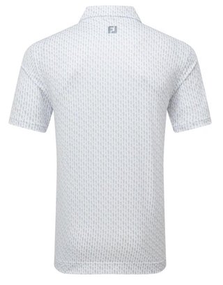 FootJoy Figure Print Lisle pánske polo, white/flint