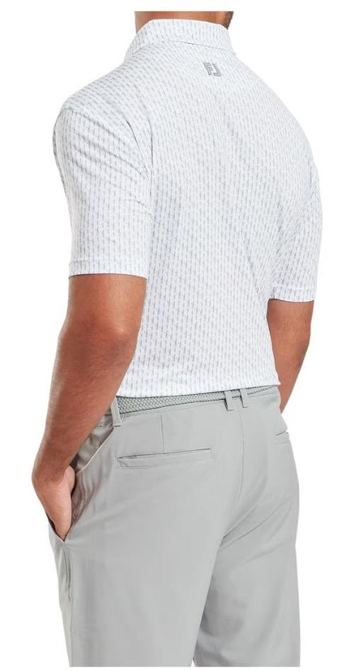FootJoy Figure Print Lisle pánske polo, white/flint