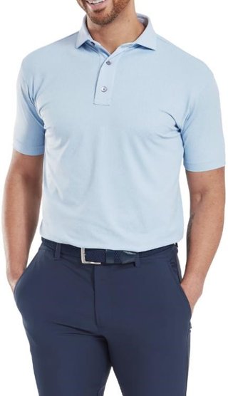 FootJoy Etched Texture Print Lisle pánske polo, skyway