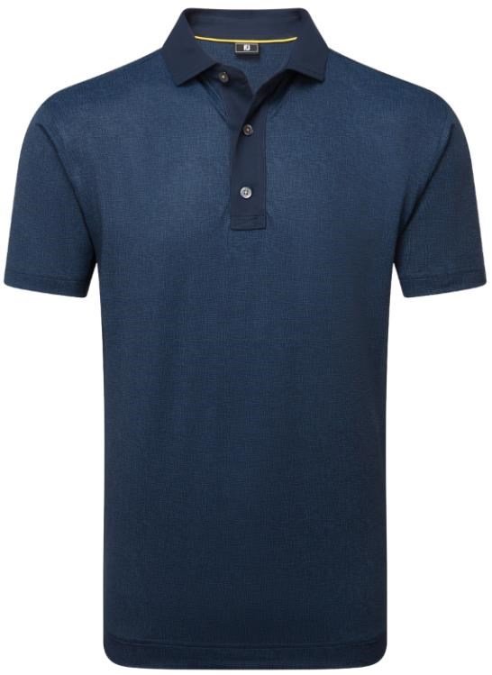 FootJoy Etched Texture Print Lisle pánske polo, navy