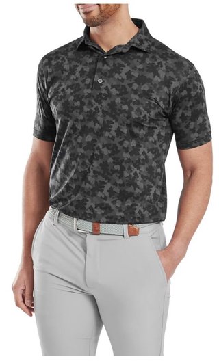 FootJoy Pop Camo Lisle pánske polo, čierne