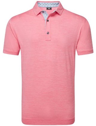 FootJoy Heather Lisle with Trim pánske polo, pink lemonade heather