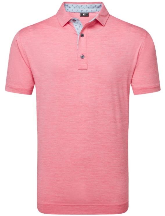 FootJoy Heather Lisle with Trim pánske polo, pink lemonade heather
