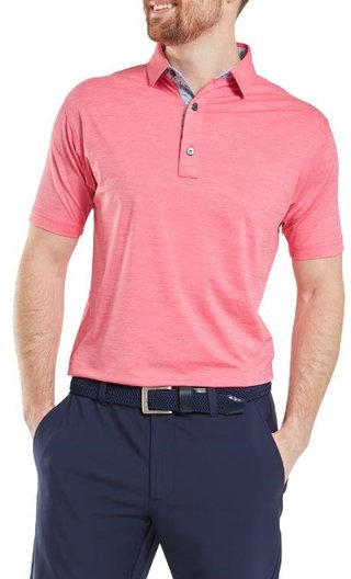FootJoy Heather Lisle with Trim pánske polo, pink lemonade heather