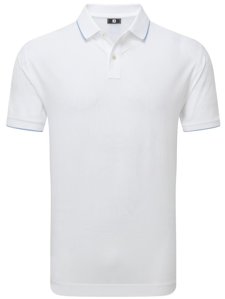 FootJoy Tipped Pique pánske polo, white/blue jay