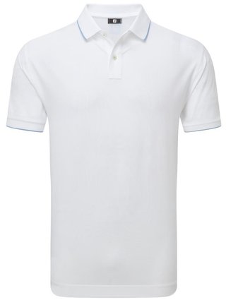 FootJoy Tipped Pique pánske polo, white/blue jay