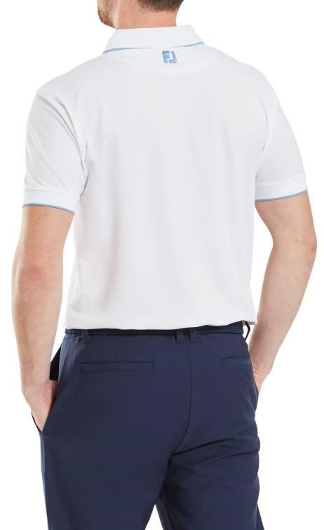FootJoy Tipped Pique pánske polo, white/blue jay