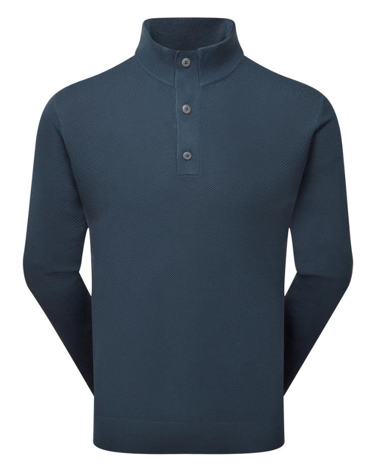 FootJoy Drirelease Button Placket pánsky sveter, dark denim