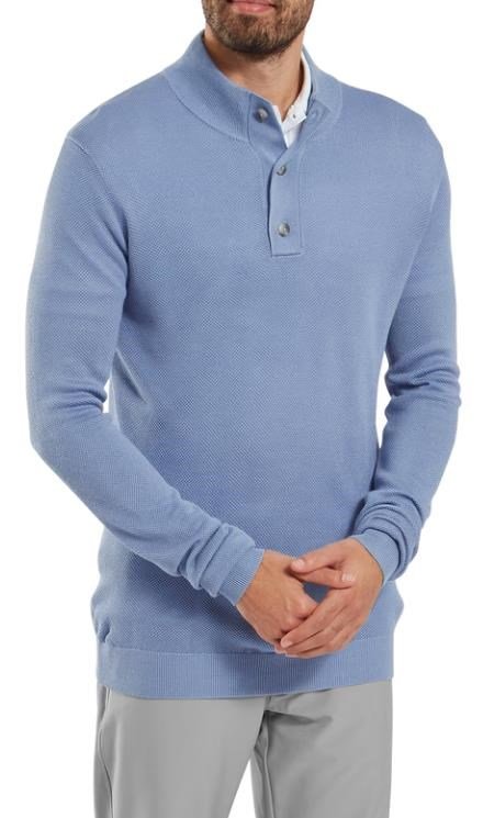 FootJoy Drirelease Button Placket pánsky sveter, blue jay