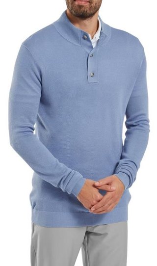 FootJoy Drirelease Button Placket pánsky sveter, blue jay