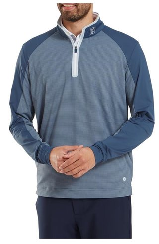 FootJoy TempoSeries Mixed Texture Chill-Out pánska mikina, dark denim