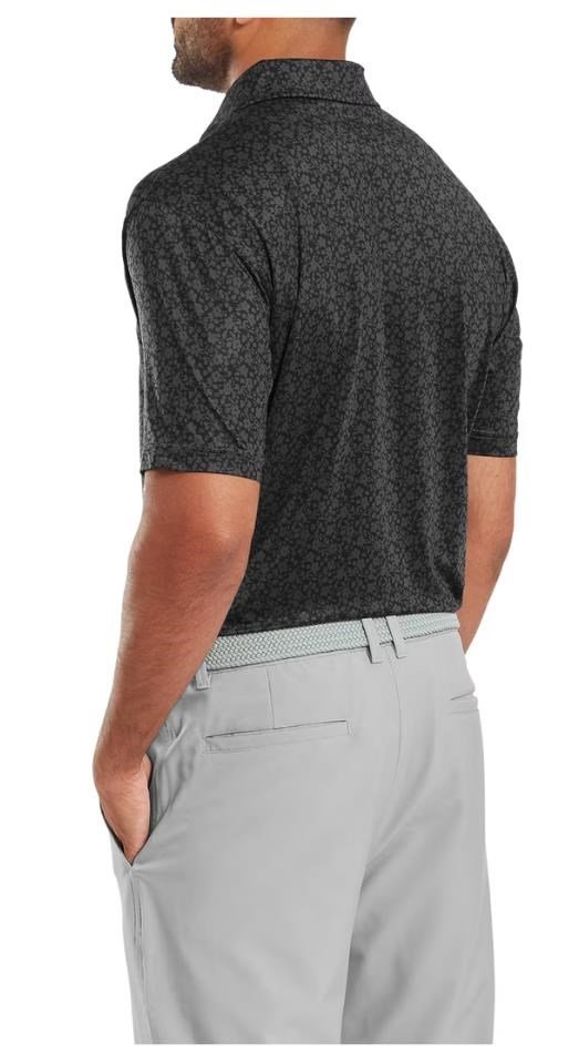 FootJoy Painted Floral Lisle pánske polo, čierne