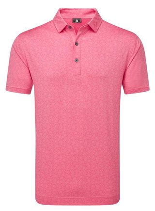FootJoy Painted Floral Lisle pánske polo, pink lemonade