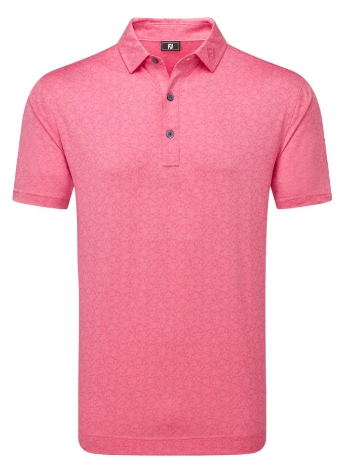 FootJoy Painted Floral Lisle pánske polo, pink lemonade
