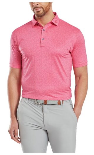 FootJoy Painted Floral Lisle pánske polo, pink lemonade
