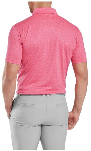 FootJoy Painted Floral Lisle pánske polo, pink lemonade