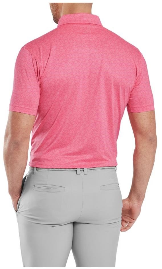 FootJoy Painted Floral Lisle pánske polo, pink lemonade