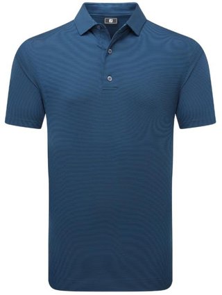 FootJoy Micro Feeder Stripe Lisle pánske polo, navy tonal