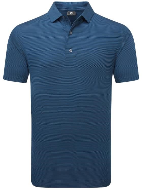 FootJoy Micro Feeder Stripe Lisle pánske polo, navy tonal