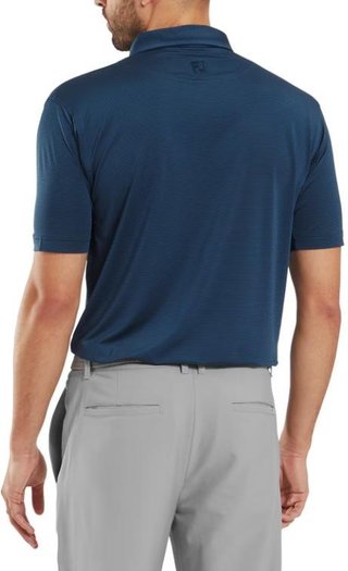 FootJoy Micro Feeder Stripe Lisle pánske polo, navy tonal