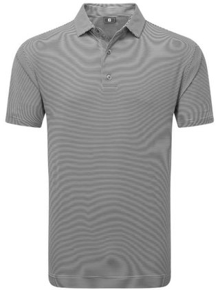 FootJoy Micro Feeder Stripe Lisle pánske polo, čierne/biele