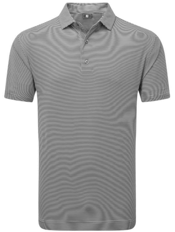 FootJoy Micro Feeder Stripe Lisle pánske polo, čierne/biele