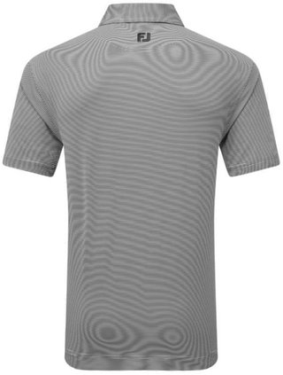 FootJoy Micro Feeder Stripe Lisle pánske polo, čierne/biele