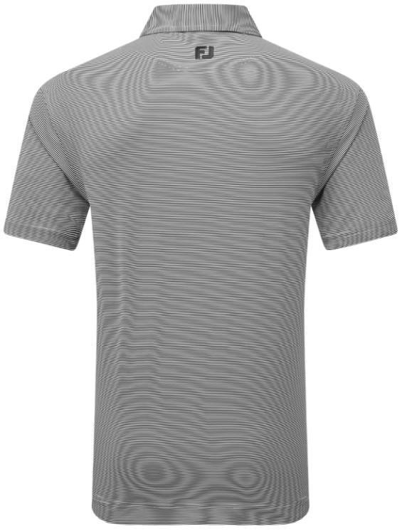 FootJoy Micro Feeder Stripe Lisle pánske polo, čierne/biele