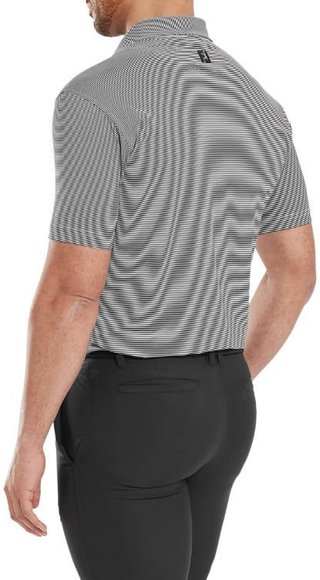 FootJoy Micro Feeder Stripe Lisle pánske polo, čierne/biele