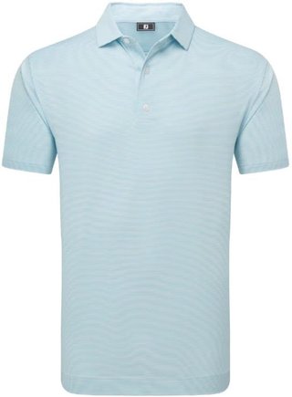 FootJoy Micro Feeder Stripe Lisle pánske polo, svetlomodré/biele